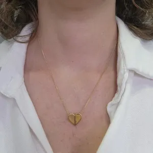 COLAR OURO CORAÇÃO ORIGAMI
