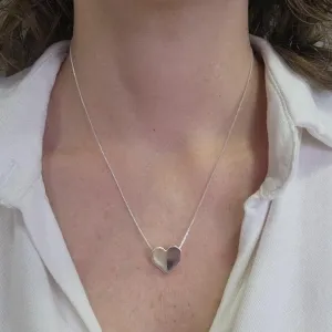 COLAR PRATA CORAÇÃO ORIGAMI