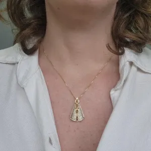 COLAR OURO NOSSA SENHORA LUXO BRANCA