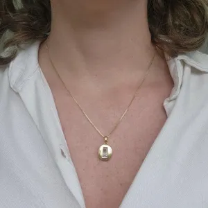 COLAR OURO OVAL CRISTAL RETANG