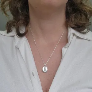 COLAR PRATA OVAL CRISTAL RETANG