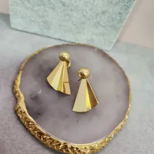 BRINCO OURO LEQUE BOLA