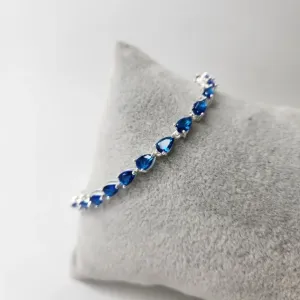 PULSEIRA PRATA GOTA SAFIRA
