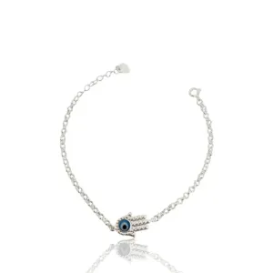 PULSEIRA PRATA HAMSÁ OLHO