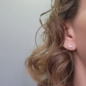 BRINCO PRATA CORAÇÃO CRISTAL M