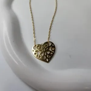 COLAR OURO CORAÇÃO ARABESCO
