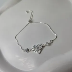 PULSEIRA PRATA CORAÇÃO ARABESCO