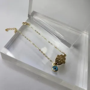 PULSEIRA OURO HAMSÁ OLHO GREGO