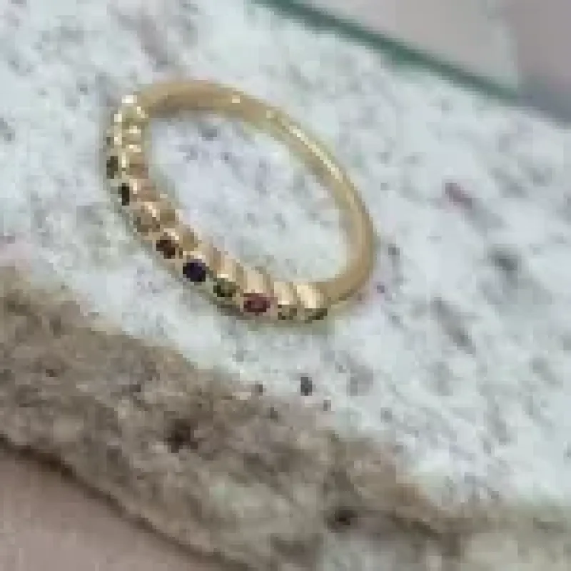 ANEL OURO BOLINHAS Z COLOR