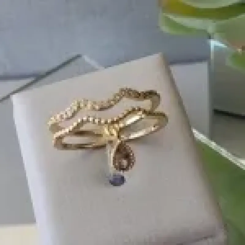 ANEL OURO PINGENTE GOTA