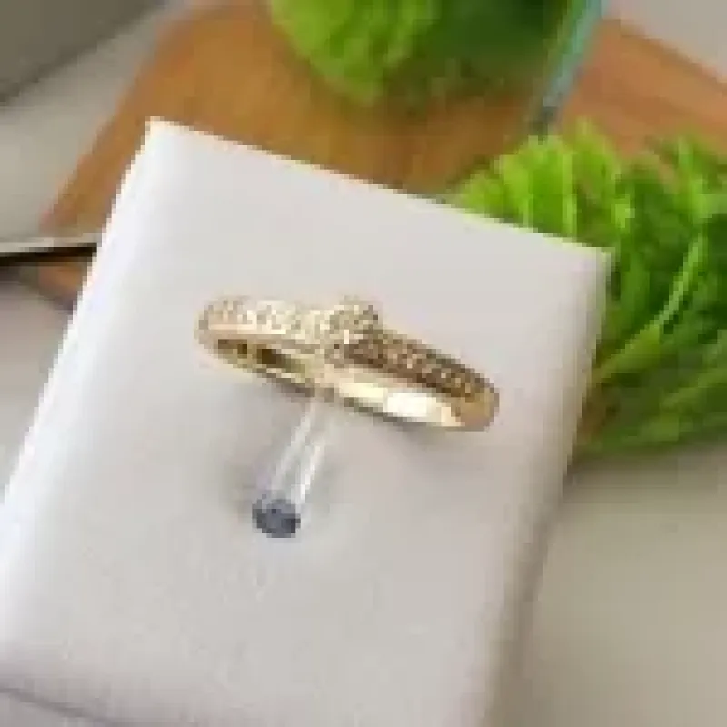 ANEL OURO SOLITÁRIO BOLINHA ZIRC