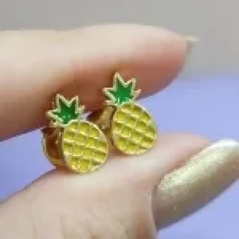 BRINCO OURO ABACAXI