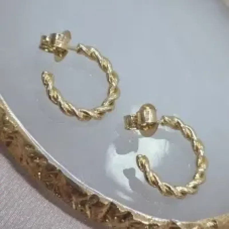 BRINCO OURO ARGOLA ASPIRAL	