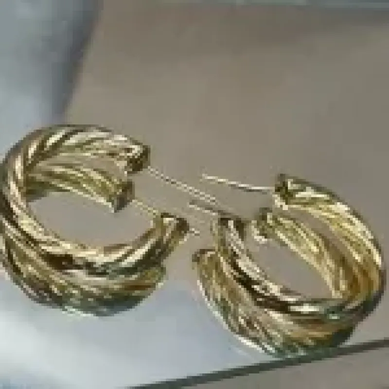 BRINCO OURO ARGOLA ASPIRAL	