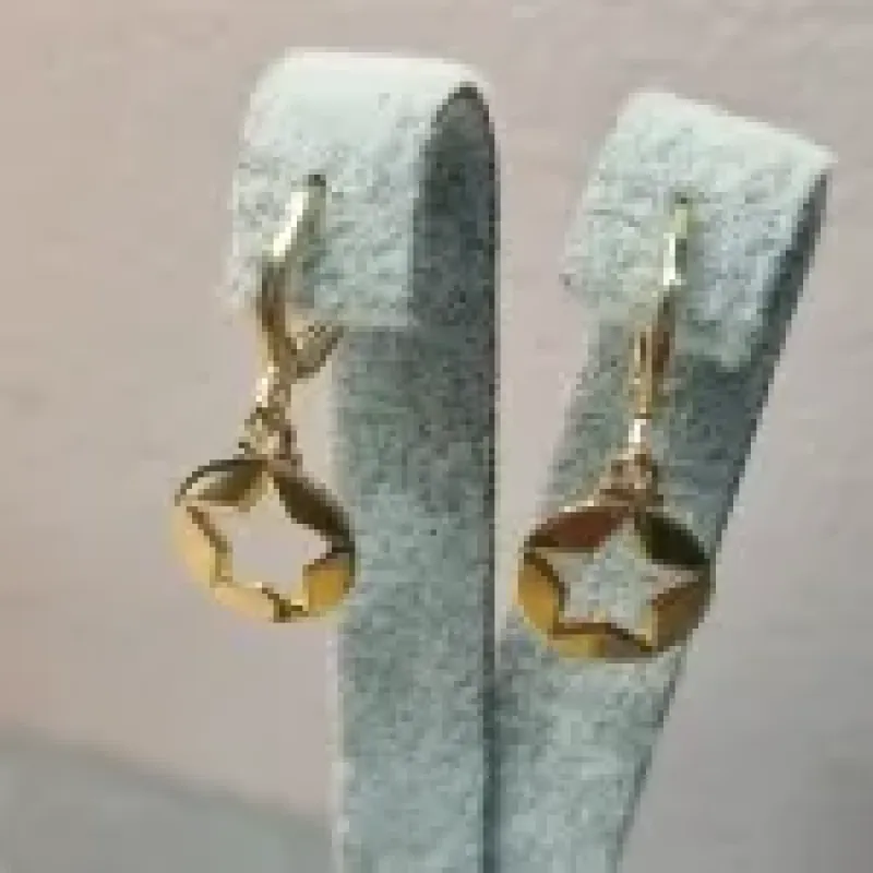 BRINCO OURO ARGOLINHA  ESTRELA VAZ	