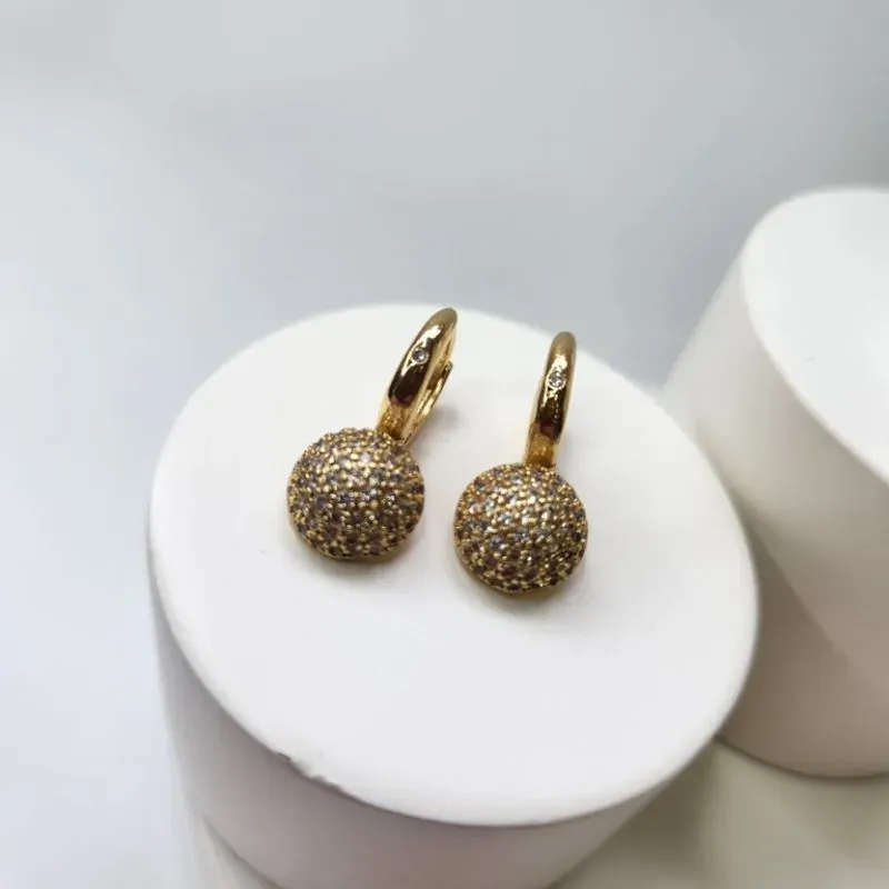 BRINCO OURO BOLA ZIRC
