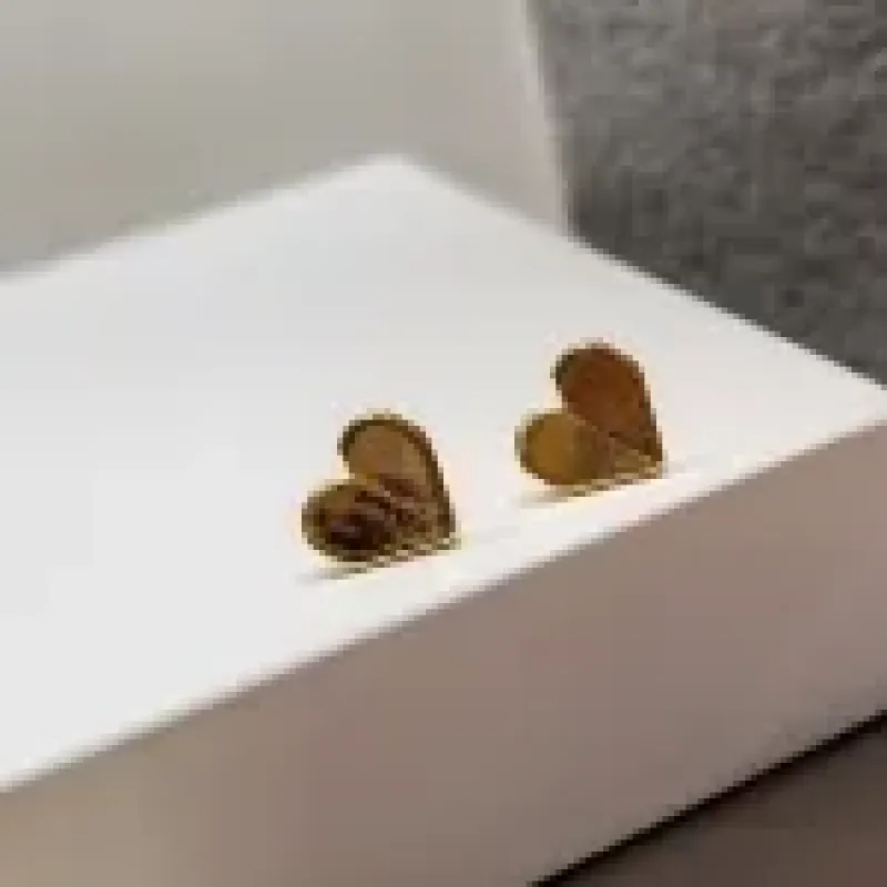 BRINCO OURO CORAÇÃO ORIGAMI