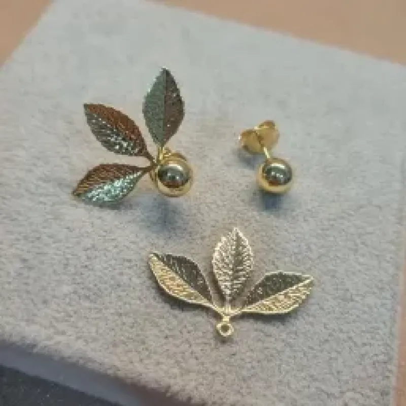 BRINCO OURO DOIS EM UM FLOR	