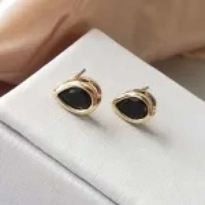 BRINCO OURO GOTA ITALIANA ONIX