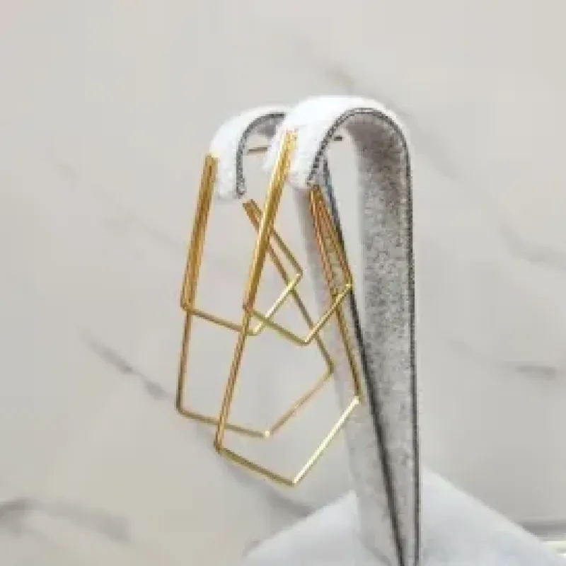 BRINCO OURO LOSANGO CAMADAS