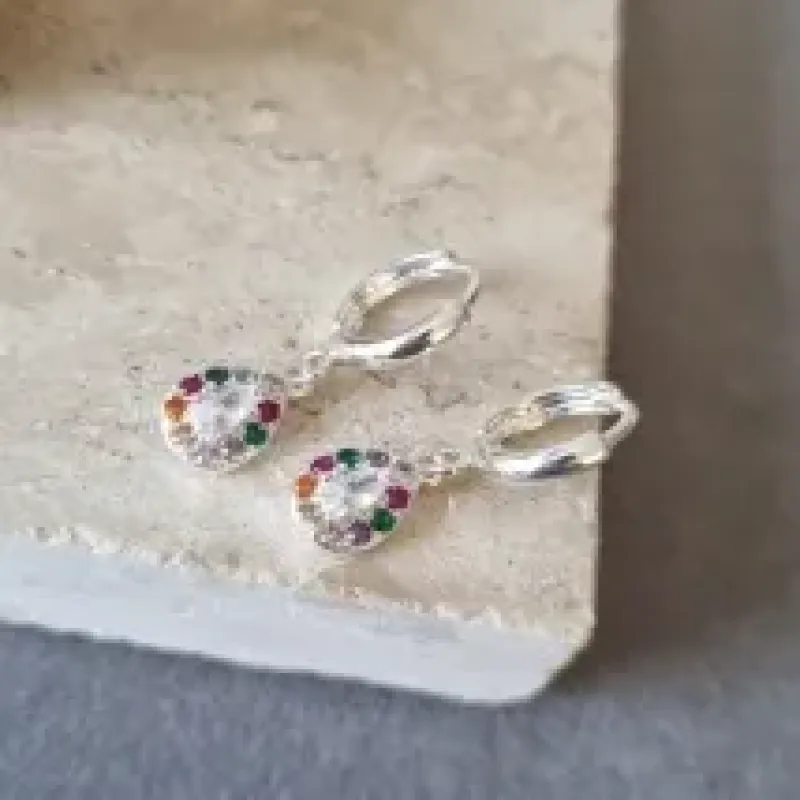 BRINCO PRATA ARGOLA GOTA ZIRC R	