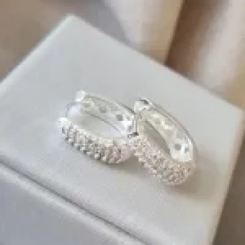 BRINCO PRATA ARGOLA ZIRC LUXO