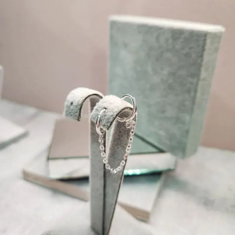 BRINCO PRATA ARGOLINHA DUPLA CORRENTE