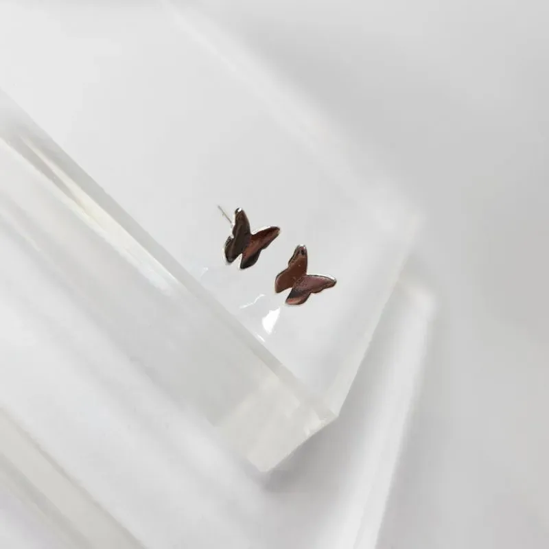 BRINCO PRATA BORBOLETA ORIGAMI M