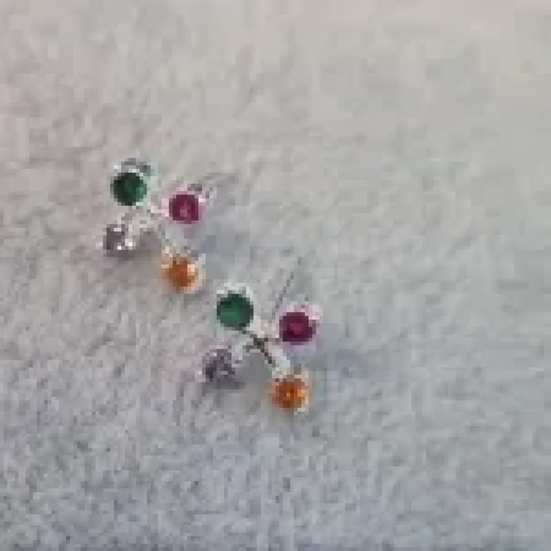 BRINCO PRATA CRUZ RAINBOW