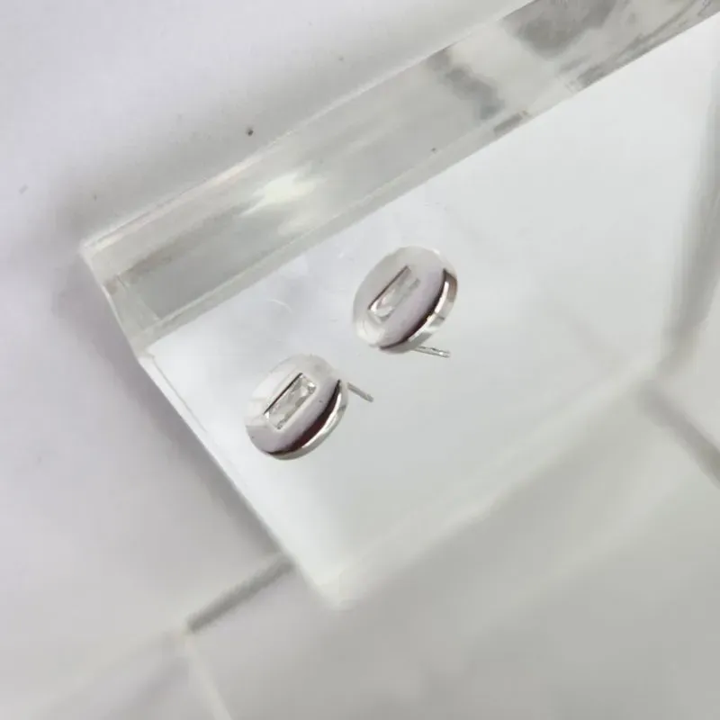 BRINCO PRATA OVAL CRISTAL RETANG