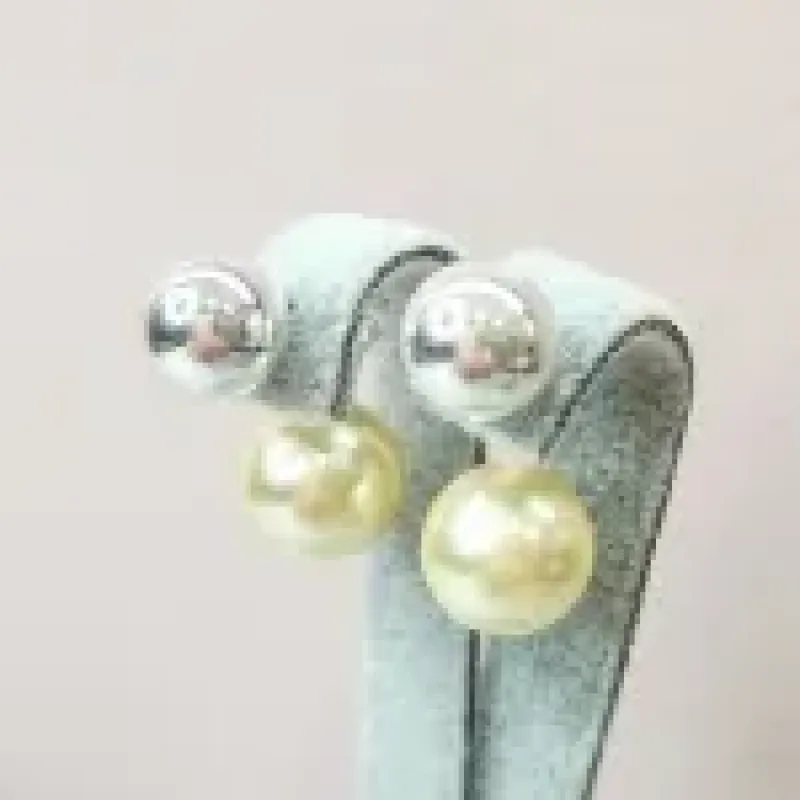 BRINCO PRATA PÉROLA BOLA