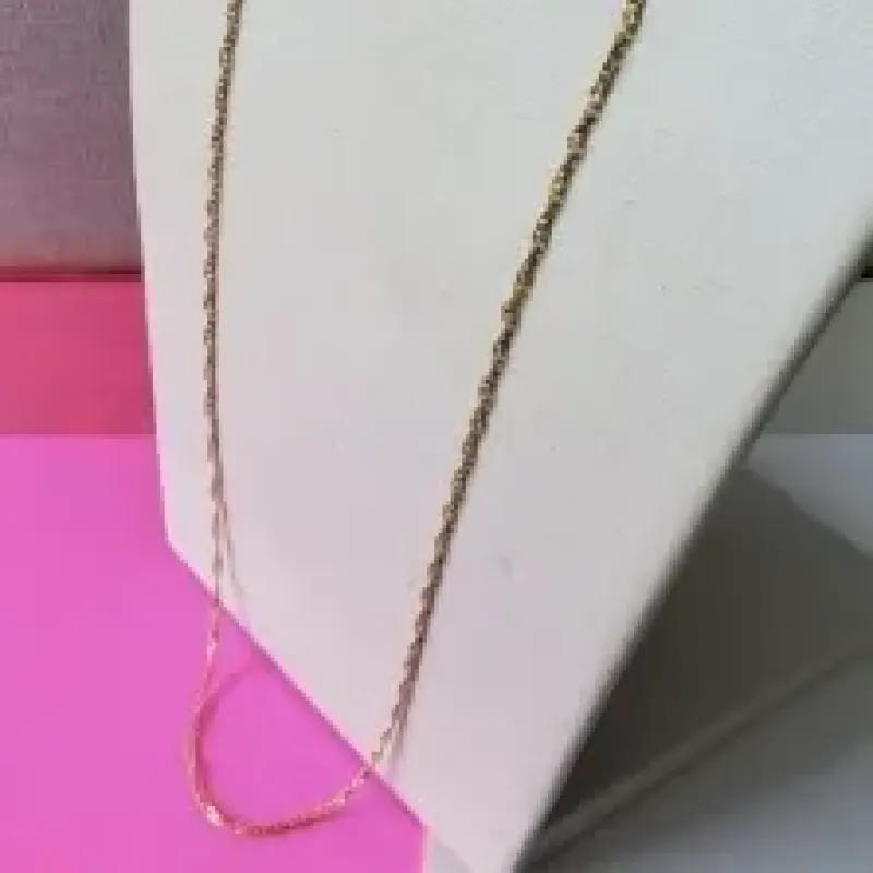 COLAR OURO LONGO CORRENTARIA SINGAPURA