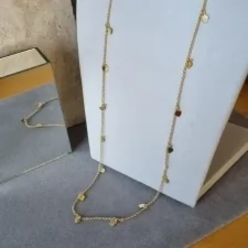 COLAR OURO LONGO PING CORAÇÕES