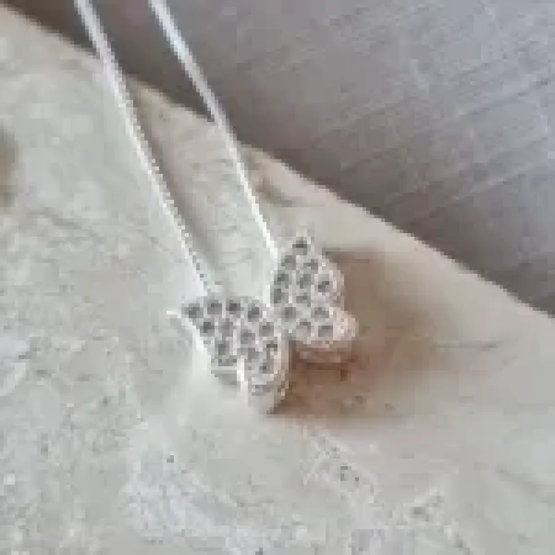 COLAR PRATA BORBOLETA ZIRC 