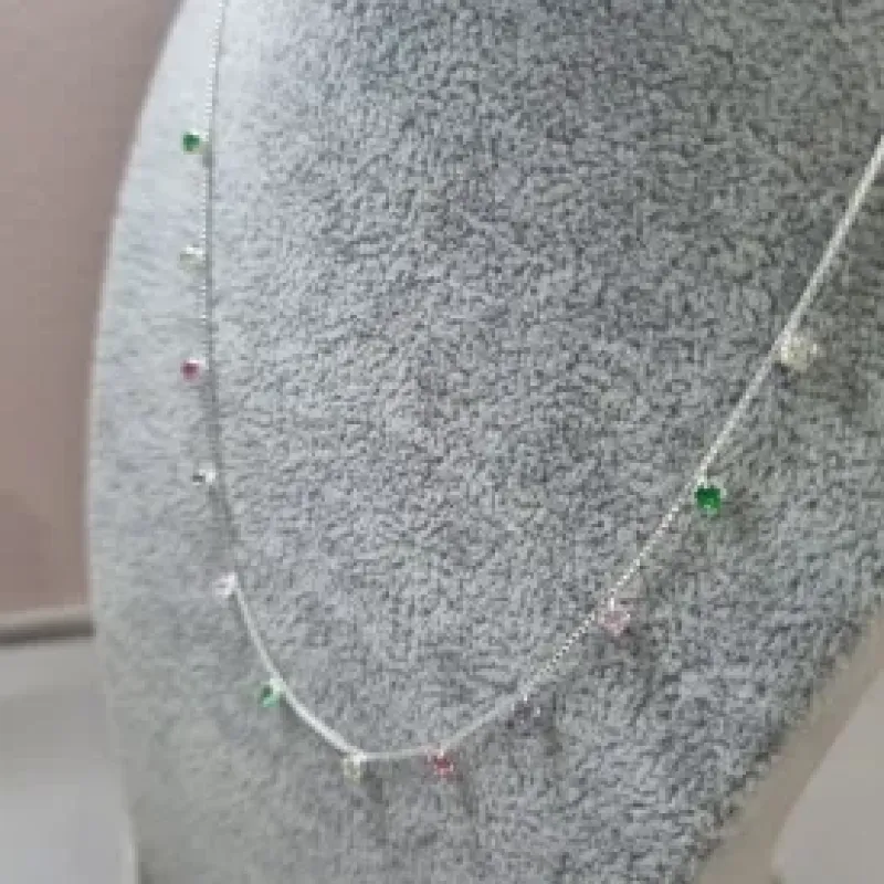 COLAR PRATA CHOKER PONTO LUZ R	