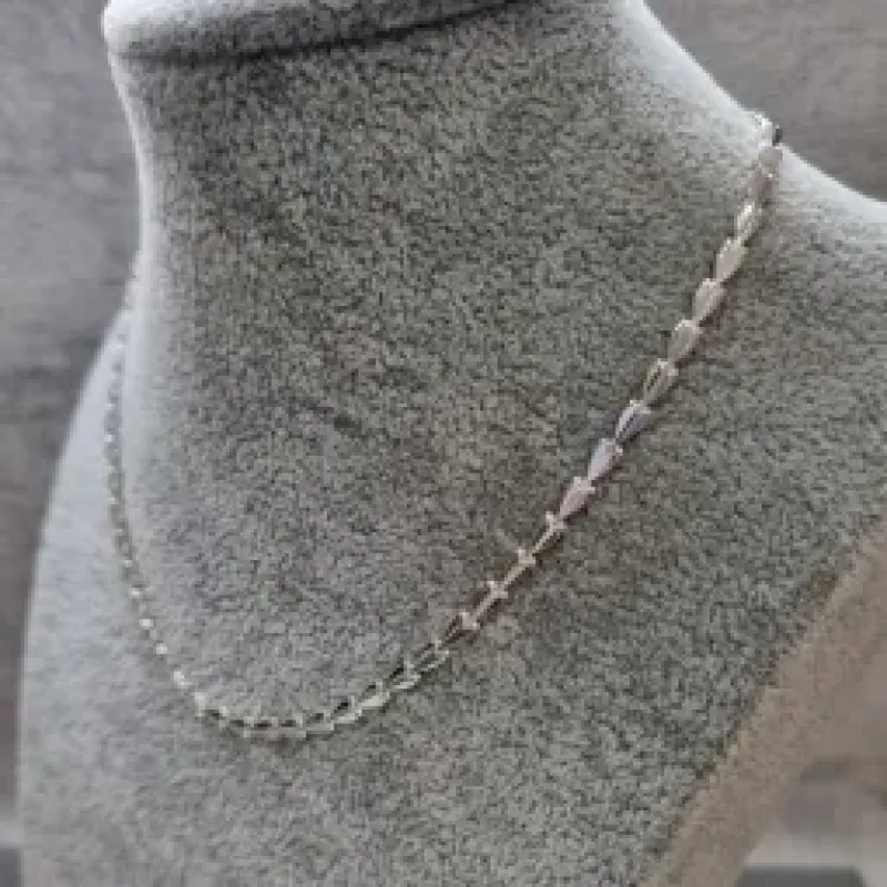 COLAR PRATA CHOKER SETAS	