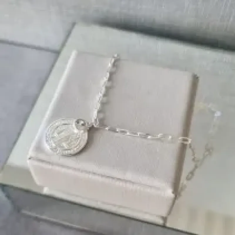 PULSEIRA PRATA MEDALHA DE SÃO BENTO	