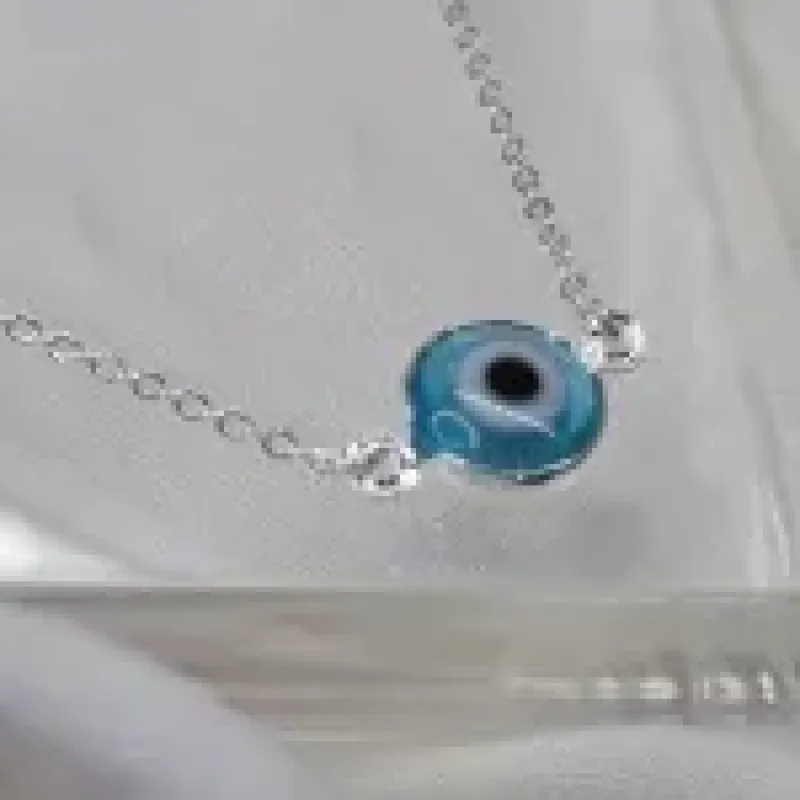 PULSEIRA PRATA OLHO DE VIDRO	