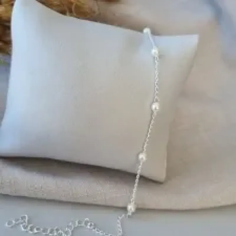 PULSEIRA PRATA PÉROLA ESPASSADAS