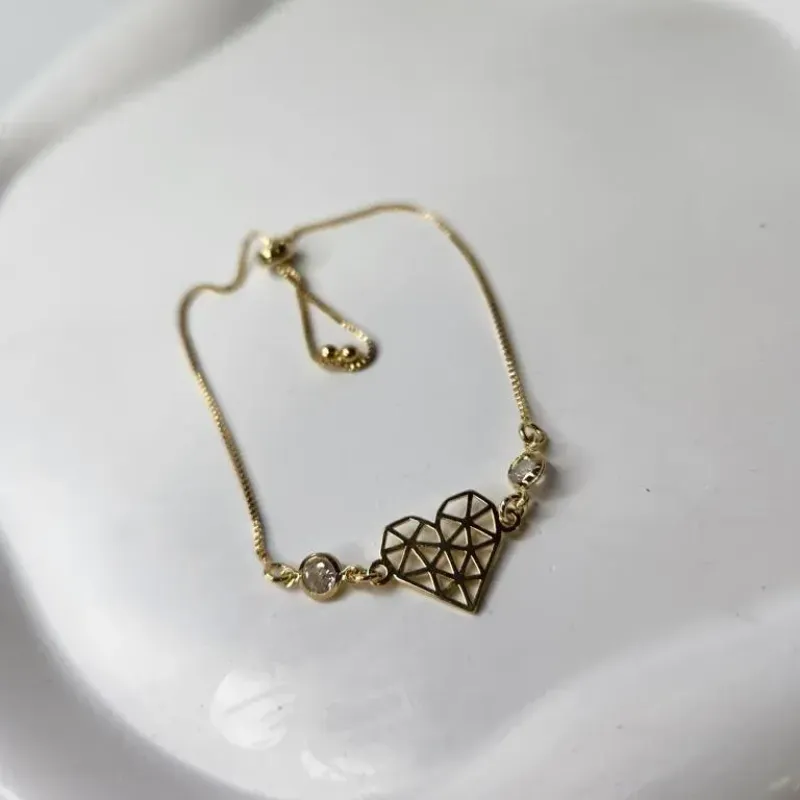 PULSEIRA OURO CORAÇÃO ARABESCO