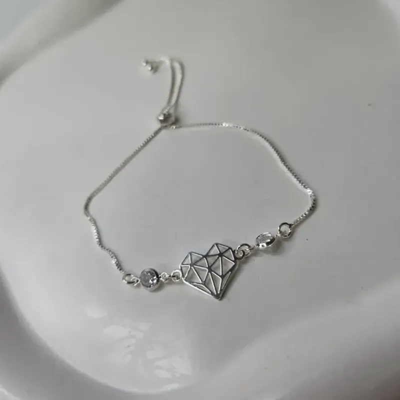 PULSEIRA PRATA CORAÇÃO ARABESCO