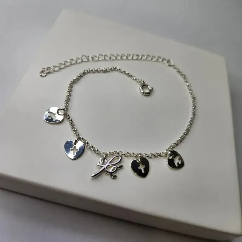 PULSEIRA PRATA PINGENTES FÉ