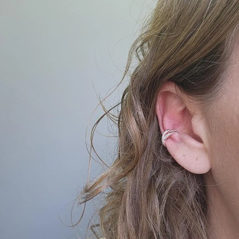 PIERCING FAKE PRATA X ZIRCÔNIAS