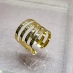 ANEL OURO 4 FILEIRAS CHAPADAS