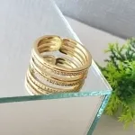 ANEL OURO 4 LINHAS LISA ZIRC