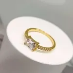 ANEL OURO RETANG CRISTAL