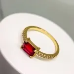 ANEL OURO RETANG RUBI	