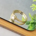 ANEL OURO SOLITÁRIO CHUVEIRINHO