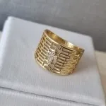 ANEL OURO VAZADO CRUZ
