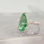 ANEL PRATA GOTA VERDE CRAQUELADA	